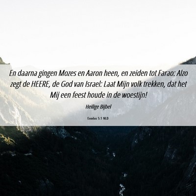 Picture 06 - Exodus 5:1 NLD - En daarna gingen Mozes en Aaron heen, en zeiden - Bible Verse Picture