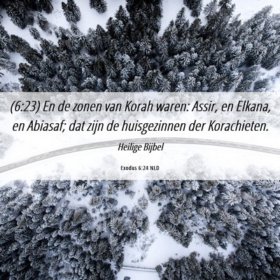 Picture 06 - Exodus 6:24 NLD - (6:23) En de zonen van Korah waren: Assir, en - Bible Verse Picture