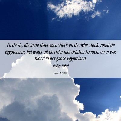 Picture 06 - Exodus 7:21 NLD - En de vis, die in de rivier was, stierf; en de - Bible Verse Picture