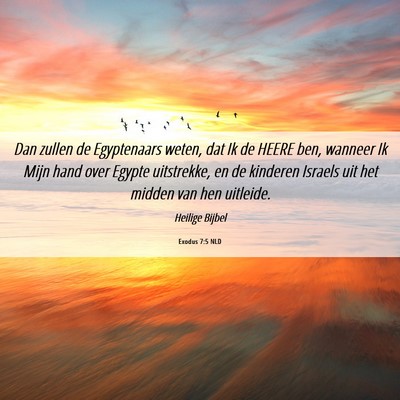 Picture 06 - Exodus 7:5 NLD - Dan zullen de Egyptenaars weten, dat Ik de HEERE - Bible Verse Picture
