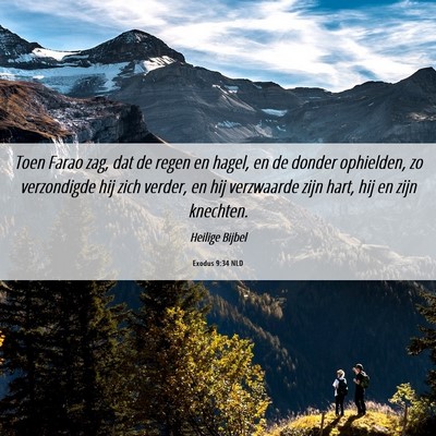 Picture 06 - Exodus 9:34 NLD - Toen Farao zag, dat de regen en hagel, en de - Bible Verse Picture