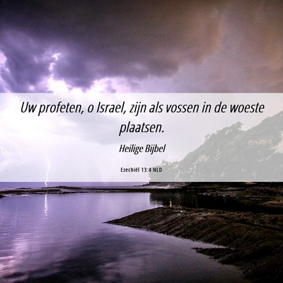 Picture 06 - Ezechiël 13:4 NLD - Uw profeten, o Israel, zijn als vossen in de - Bible Verse Picture