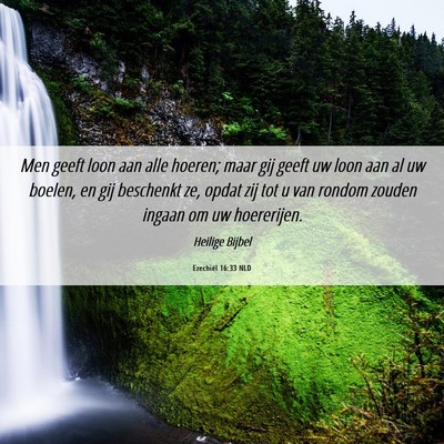 Picture 06 - Ezechiël 16:33 NLD - Men geeft loon aan alle hoeren; maar gij geeft uw - Bible Verse Picture