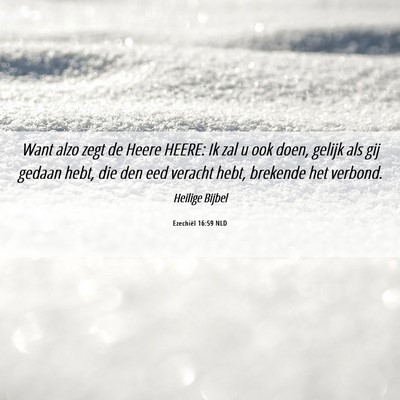 Picture 06 - Ezechiël 16:59 NLD - Want alzo zegt de Heere HEERE: Ik zal u ook doen, - Bible Verse Picture