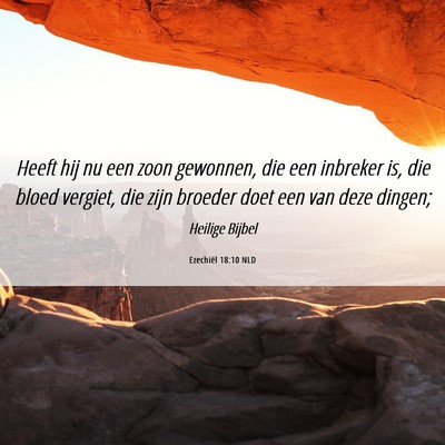 Picture 06 - Ezechiël 18:10 NLD - Heeft hij nu een zoon gewonnen, die een inbreker - Bible Verse Picture