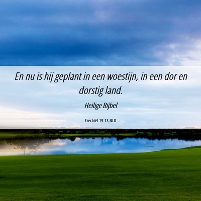Picture 06 - Ezechiël 19:13 NLD - En nu is hij geplant in een woestijn, in een dor - Bible Verse Picture