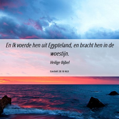 Picture 06 - Ezechiël 20:10 NLD - En Ik voerde hen uit Egypteland, en bracht hen in - Bible Verse Picture