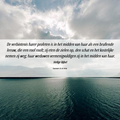 Picture 06 - Ezechiël 22:25 NLD - De verbintenis harer profeten is in het midden - Bible Verse Picture