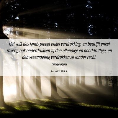 Picture 06 - Ezechiël 22:29 NLD - Het volk des lands pleegt enkel verdrukking, en - Bible Verse Picture