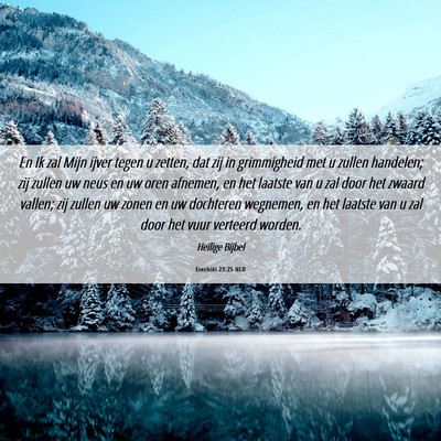 Picture 06 - Ezechiël 23:25 NLD - En Ik zal Mijn ijver tegen u zetten, dat zij in - Bible Verse Picture