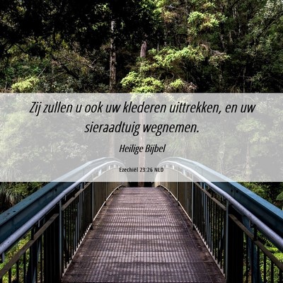 Picture 06 - Ezechiël 23:26 NLD - Zij zullen u ook uw klederen uittrekken, en uw - Bible Verse Picture