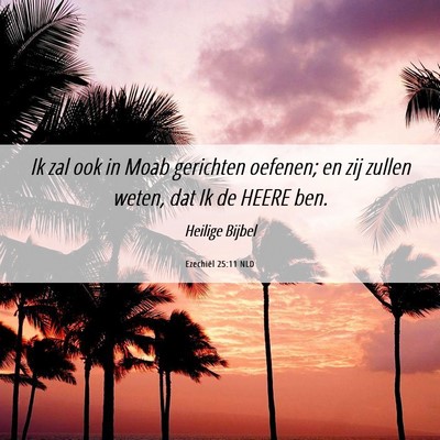 Picture 06 - Ezechiël 25:11 NLD - Ik zal ook in Moab gerichten oefenen; en zij - Bible Verse Picture