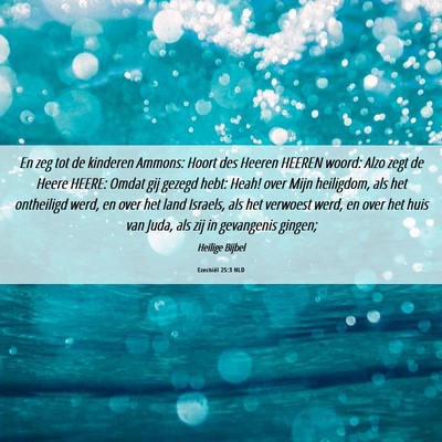 Picture 06 - Ezechiël 25:3 NLD - En zeg tot de kinderen Ammons: Hoort des Heeren - Bible Verse Picture