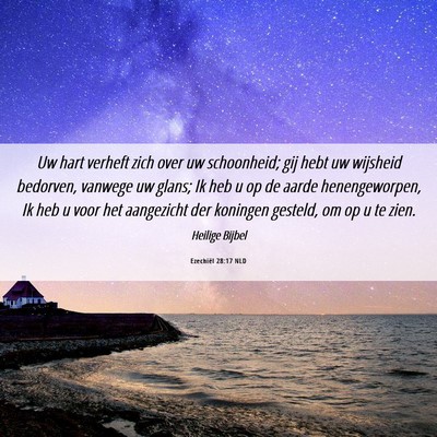 Picture 06 - Ezechiël 28:17 NLD - Uw hart verheft zich over uw schoonheid; gij hebt - Bible Verse Picture