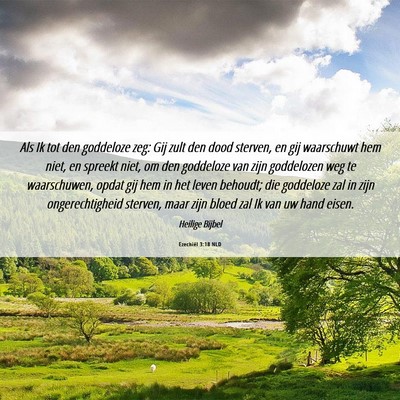 Picture 06 - Ezechiël 3:18 NLD - Als Ik tot den goddeloze zeg: Gij zult den dood - Bible Verse Picture