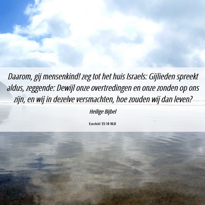 Picture 06 - Ezechiël 33:10 NLD - Daarom, gij mensenkind! zeg tot het huis Israels: - Bible Verse Picture