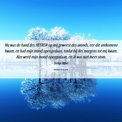 Picture 06 - Ezechiël 33:22 NLD - Nu was de hand des HEEREN op mij geweest des - Bible Verse Picture