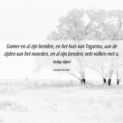Picture 06 - Ezechiël 38:6 NLD - Gomer en al zijn benden, en het huis van Togarma, - Bible Verse Picture