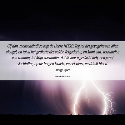 Picture 06 - Ezechiël 39:17 NLD - Gij dan, mensenkind! zo zegt de Heere HEERE: Zeg - Bible Verse Picture