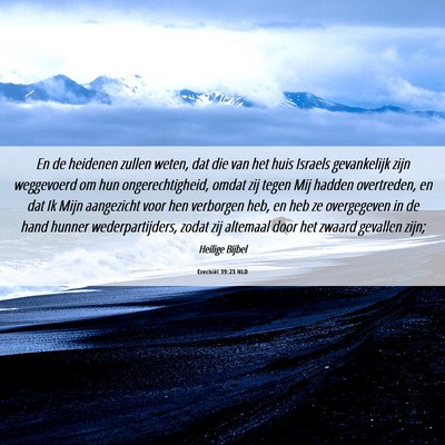 Picture 06 - Ezechiël 39:23 NLD - En de heidenen zullen weten, dat die van het huis - Bible Verse Picture
