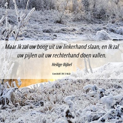 Picture 06 - Ezechiël 39:3 NLD - Maar Ik zal uw boog uit uw linkerhand slaan, en - Bible Verse Picture