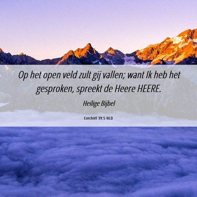 Picture 06 - Ezechiël 39:5 NLD - Op het open veld zult gij vallen; want Ik heb het - Bible Verse Picture