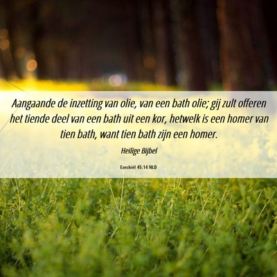 Picture 06 - Ezechiël 45:14 NLD - Aangaande de inzetting van olie, van een bath - Bible Verse Picture