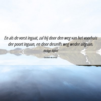 Picture 06 - Ezechiël 46:8 NLD - En als de vorst ingaat, zal hij door den weg van - Bible Verse Picture