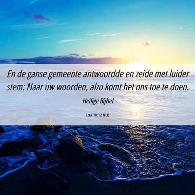 Picture 06 - Ezra 10:12 NLD - En de ganse gemeente antwoordde en zeide met - Bible Verse Picture