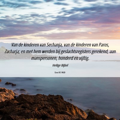 Picture 06 - Ezra 8:3 NLD - Van de kinderen van Sechanja, van de kinderen van - Bible Verse Picture