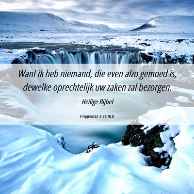 Picture 06 - Filippenzen 2:20 NLD - Want ik heb niemand, die even alzo gemoed is, - Bible Verse Picture