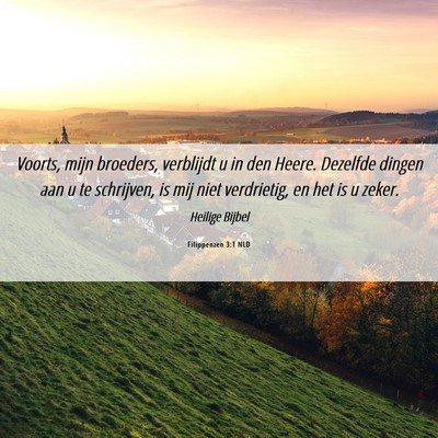 Picture 06 - Filippenzen 3:1 NLD - Voorts, mijn broeders, verblijdt u in den Heere. - Bible Verse Picture