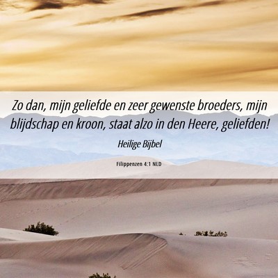 Picture 06 - Filippenzen 4:1 NLD - Zo dan, mijn geliefde en zeer gewenste broeders, - Bible Verse Picture