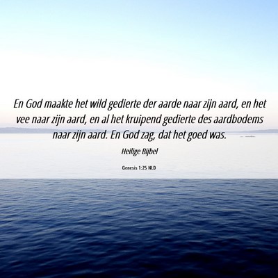 Picture 06 - Genesis 1:25 NLD - En God maakte het wild gedierte der aarde naar - Bible Verse Picture