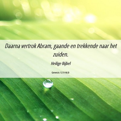 Picture 06 - Genesis 12:9 NLD - Daarna vertrok Abram, gaande en trekkende naar - Bible Verse Picture