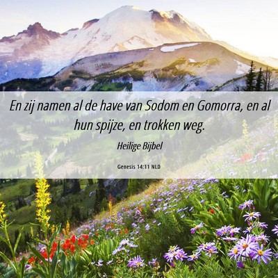 Picture 06 - Genesis 14:11 NLD - En zij namen al de have van Sodom en Gomorra, en - Bible Verse Picture