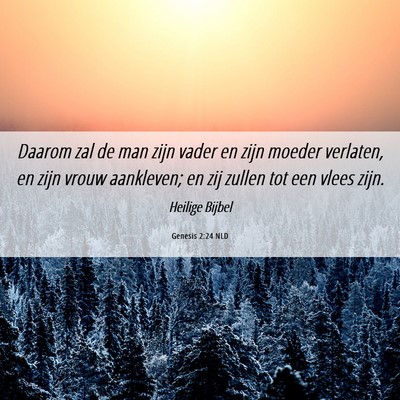 Picture 06 - Genesis 2:24 NLD - Daarom zal de man zijn vader en zijn moeder - Bible Verse Picture