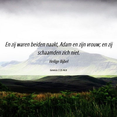 Picture 06 - Genesis 2:25 NLD - En zij waren beiden naakt, Adam en zijn vrouw; en - Bible Verse Picture