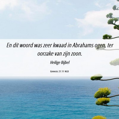 Picture 06 - Genesis 21:11 NLD - En dit woord was zeer kwaad in Abrahams ogen, ter - Bible Verse Picture