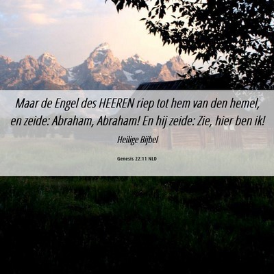 Picture 06 - Genesis 22:11 NLD - Maar de Engel des HEEREN riep tot hem van den - Bible Verse Picture