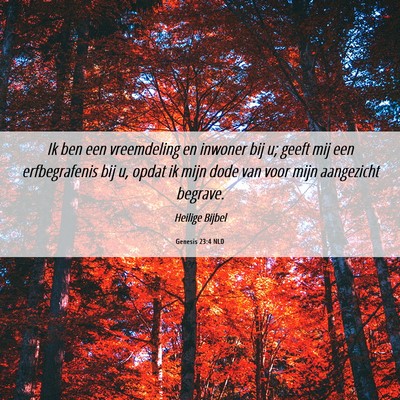 Picture 06 - Genesis 23:4 NLD - Ik ben een vreemdeling en inwoner bij u; geeft - Bible Verse Picture