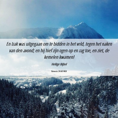 Picture 06 - Genesis 24:63 NLD - En Izak was uitgegaan om te bidden in het veld, - Bible Verse Picture