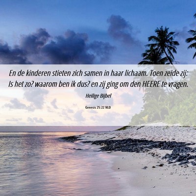 Picture 06 - Genesis 25:22 NLD - En de kinderen stieten zich samen in haar - Bible Verse Picture