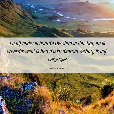 Picture 06 - Genesis 3:10 NLD - En hij zeide: Ik hoorde Uw stem in den hof, en ik - Bible Verse Picture