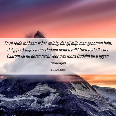 Picture 06 - Genesis 30:15 NLD - En zij zeide tot haar: Is het weinig, dat gij - Bible Verse Picture