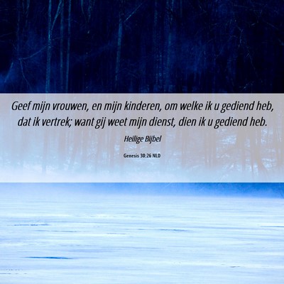 Picture 06 - Genesis 30:26 NLD - Geef mijn vrouwen, en mijn kinderen, om welke ik - Bible Verse Picture