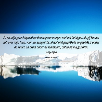 Picture 06 - Genesis 30:33 NLD - Zo zal mijn gerechtigheid op den dag van morgen - Bible Verse Picture