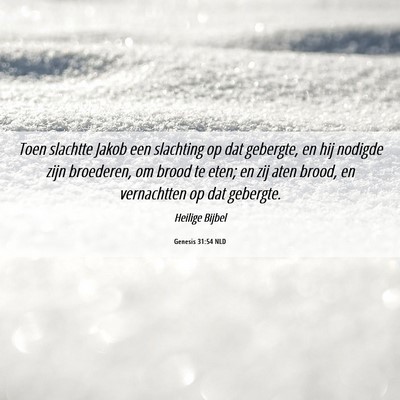 Picture 06 - Genesis 31:54 NLD - Toen slachtte Jakob een slachting op dat - Bible Verse Picture