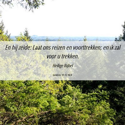 Picture 06 - Genesis 33:12 NLD - En hij zeide: Laat ons reizen en voorttrekken; en - Bible Verse Picture
