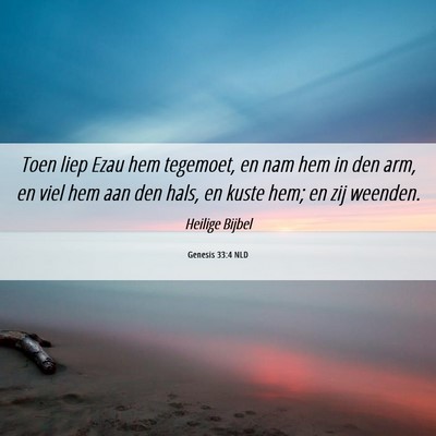 Picture 06 - Genesis 33:4 NLD - Toen liep Ezau hem tegemoet, en nam hem in den - Bible Verse Picture